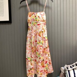 Ambiance Floral Print Sundress Dress Cotton Built-in Bra Pads Size Small  NWT